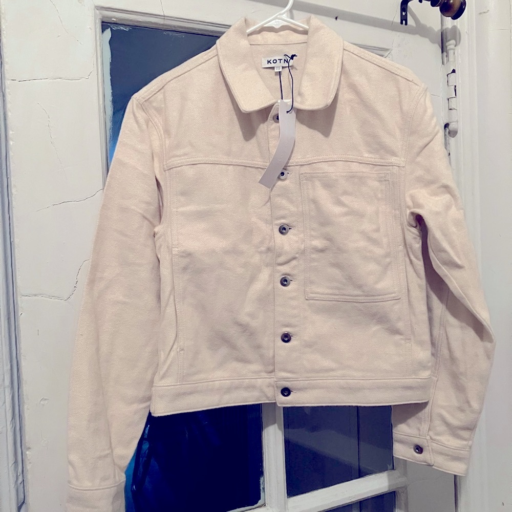KOTN Cream Lightweight Flannel Jacket